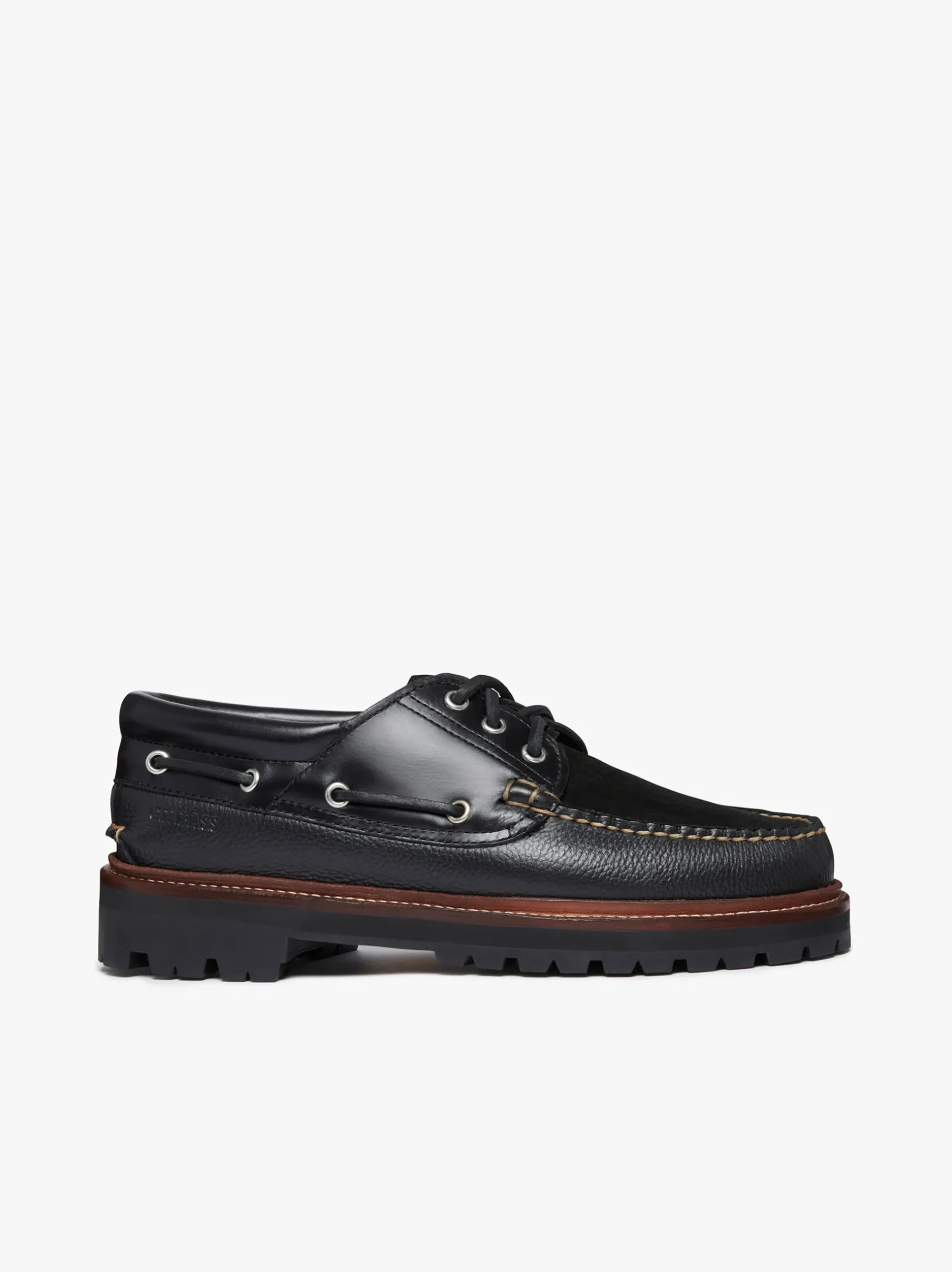 Sale G.H.BASS 1876 Camp Moc Leather & Suede Black
