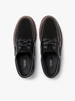 Sale G.H.BASS 1876 Camp Moc Leather & Suede Black