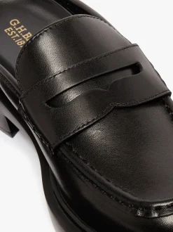 Best G.H.BASS Albany II Mule Penny Loafers Leather Black