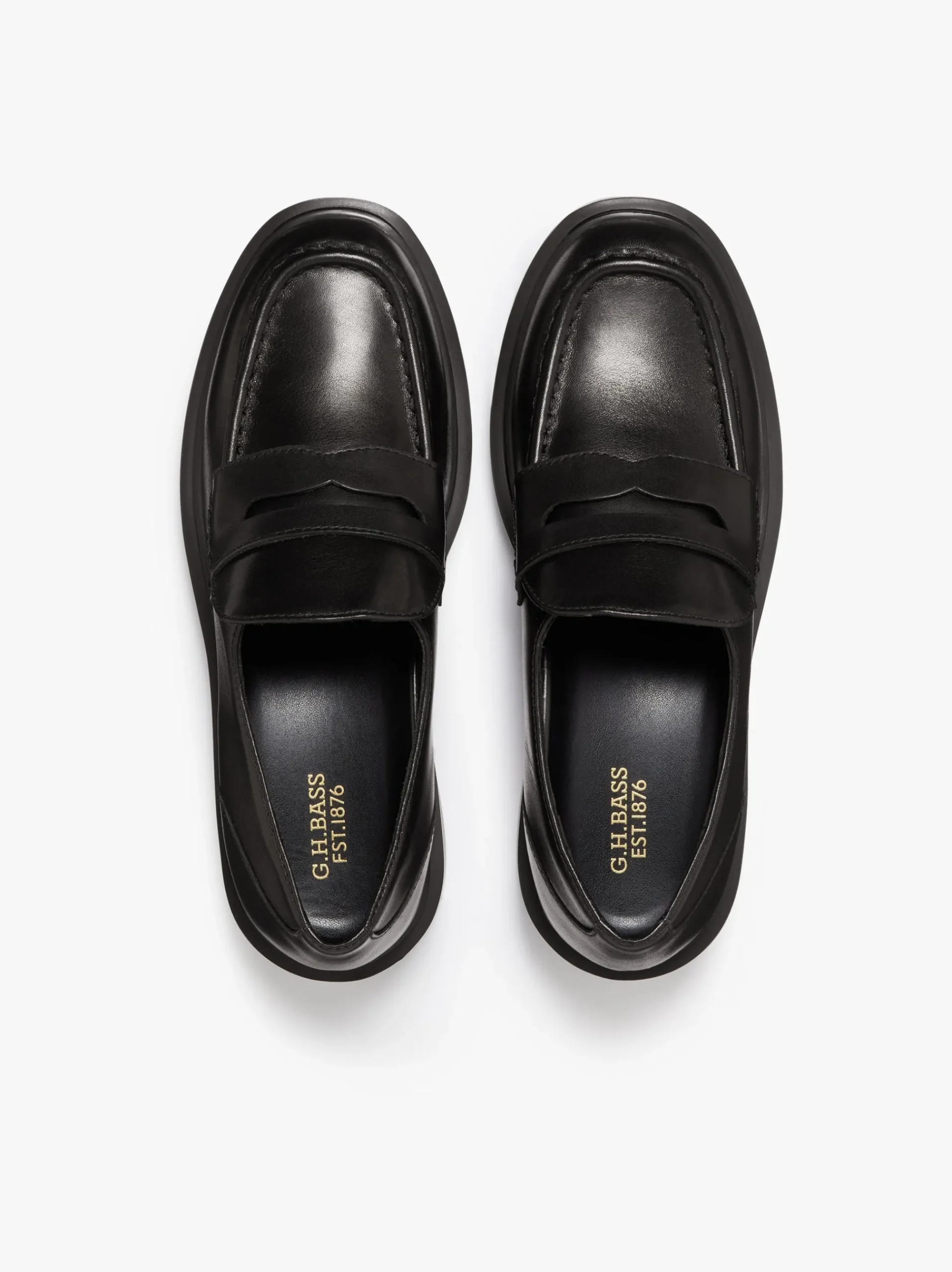 Discount G.H.BASS Albany II Penny Loafers Leather Black