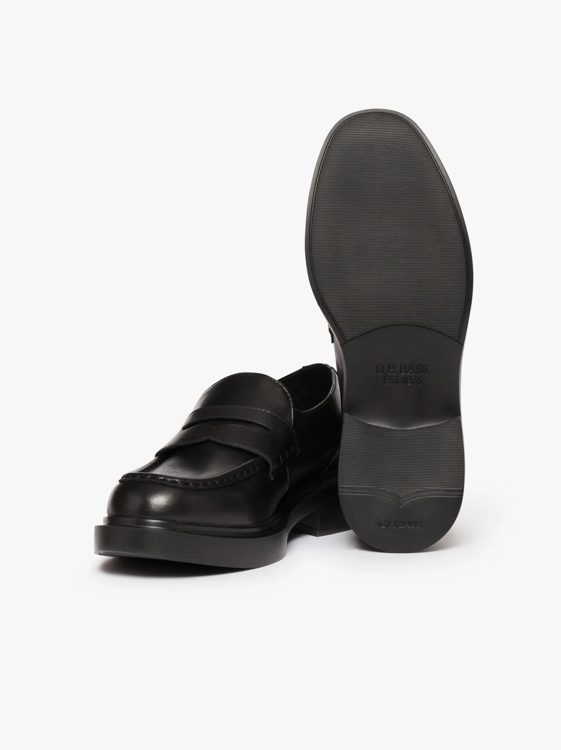Discount G.H.BASS Albany II Penny Loafers Leather Black