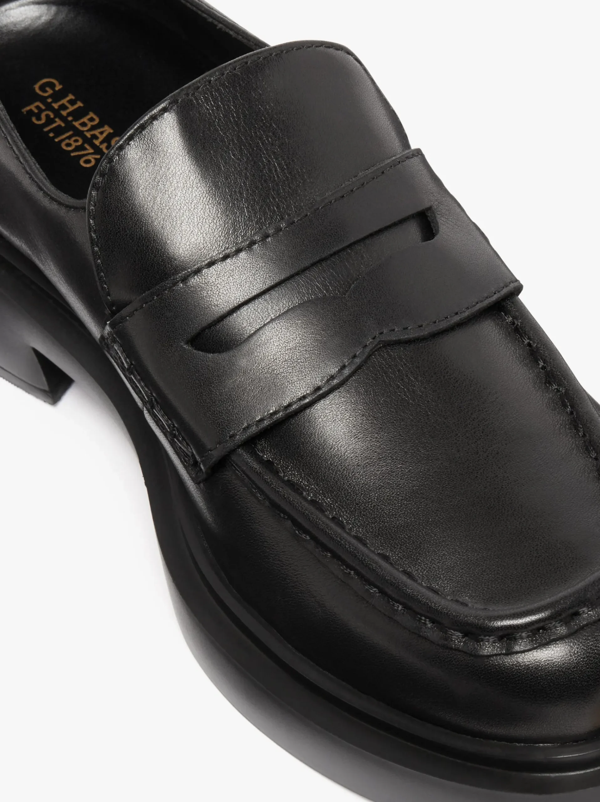 Discount G.H.BASS Albany II Penny Loafers Leather Black