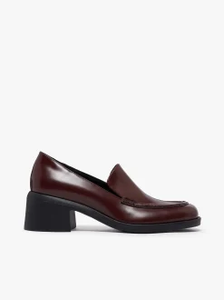 Sale G.H.BASS Anna Venetian Loafer Heels Leather Wine