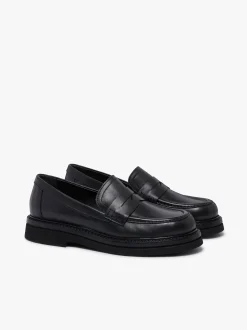 Clearance G.H.BASS Belmont Lug Penny Loafers Leather Black