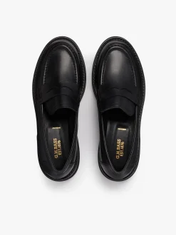 Clearance G.H.BASS Belmont Lug Penny Loafers Leather Black
