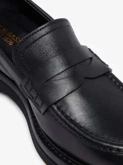 Clearance G.H.BASS Belmont Lug Penny Loafers Leather Black