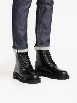 Clearance G.H.BASS Benson Combat Boots Leather Black