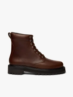 Sale G.H.BASS Benson Combat Boots Leather Dark Brown