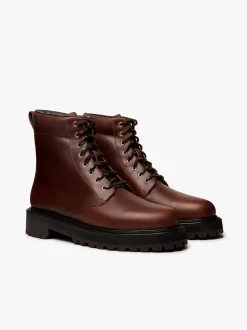 Sale G.H.BASS Benson Combat Boots Leather Dark Brown