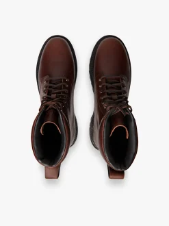 Sale G.H.BASS Benson Combat Boots Leather Dark Brown