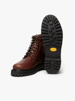 Sale G.H.BASS Benson Combat Boots Leather Dark Brown