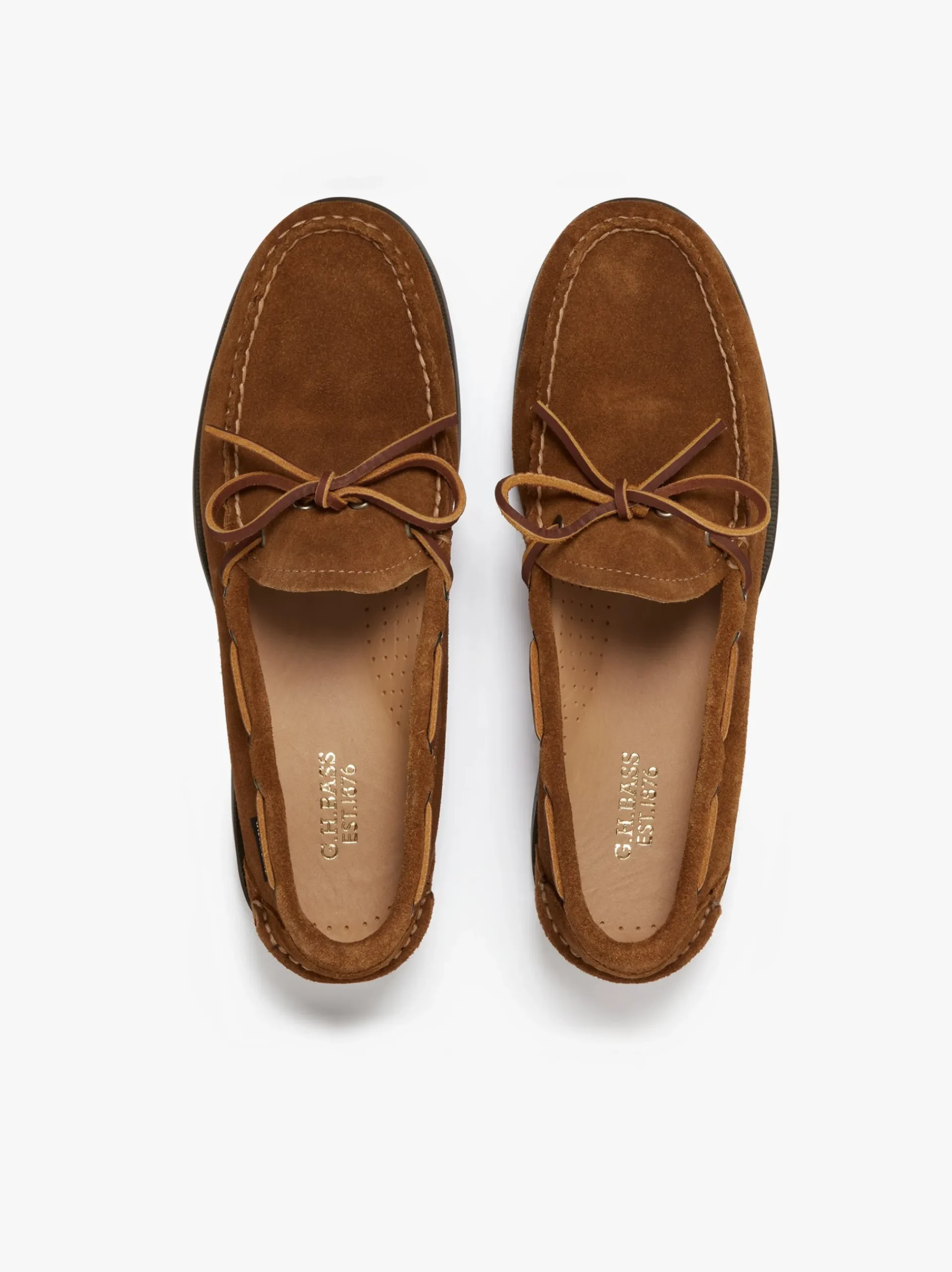 Sale G.H.BASS Camp Moc Decker Shoes Mid Suede Brown