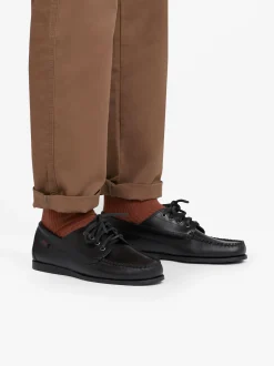 Hot G.H.BASS Camp Moc Jackman Black Leather Dark Brown