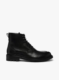 Outlet G.H.BASS Chase Moc Toe Boots Leather Black
