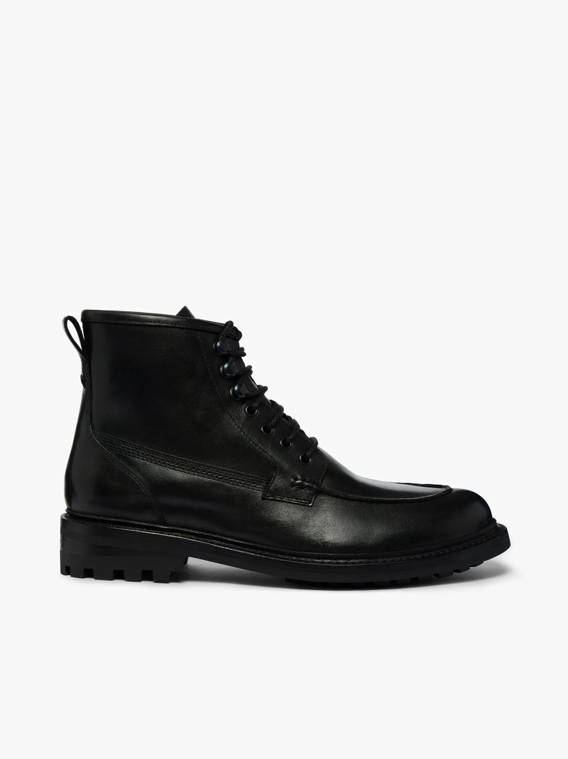 Outlet G.H.BASS Chase Moc Toe Boots Leather Black