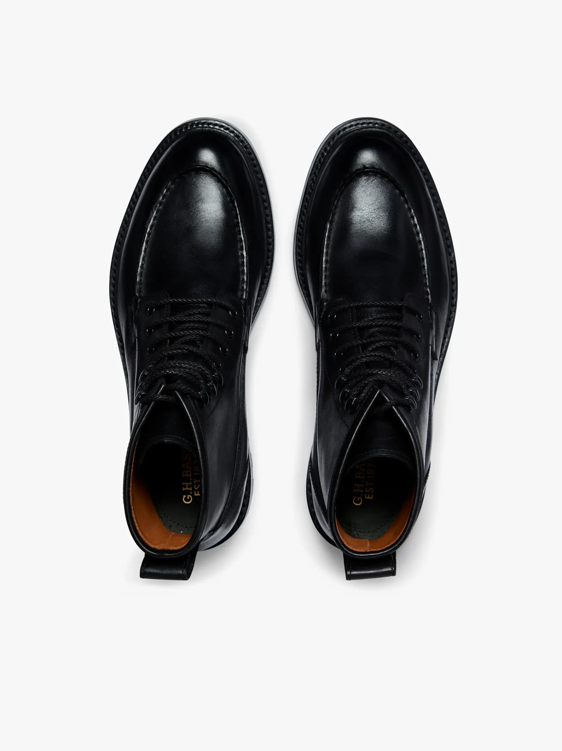 Outlet G.H.BASS Chase Moc Toe Boots Leather Black