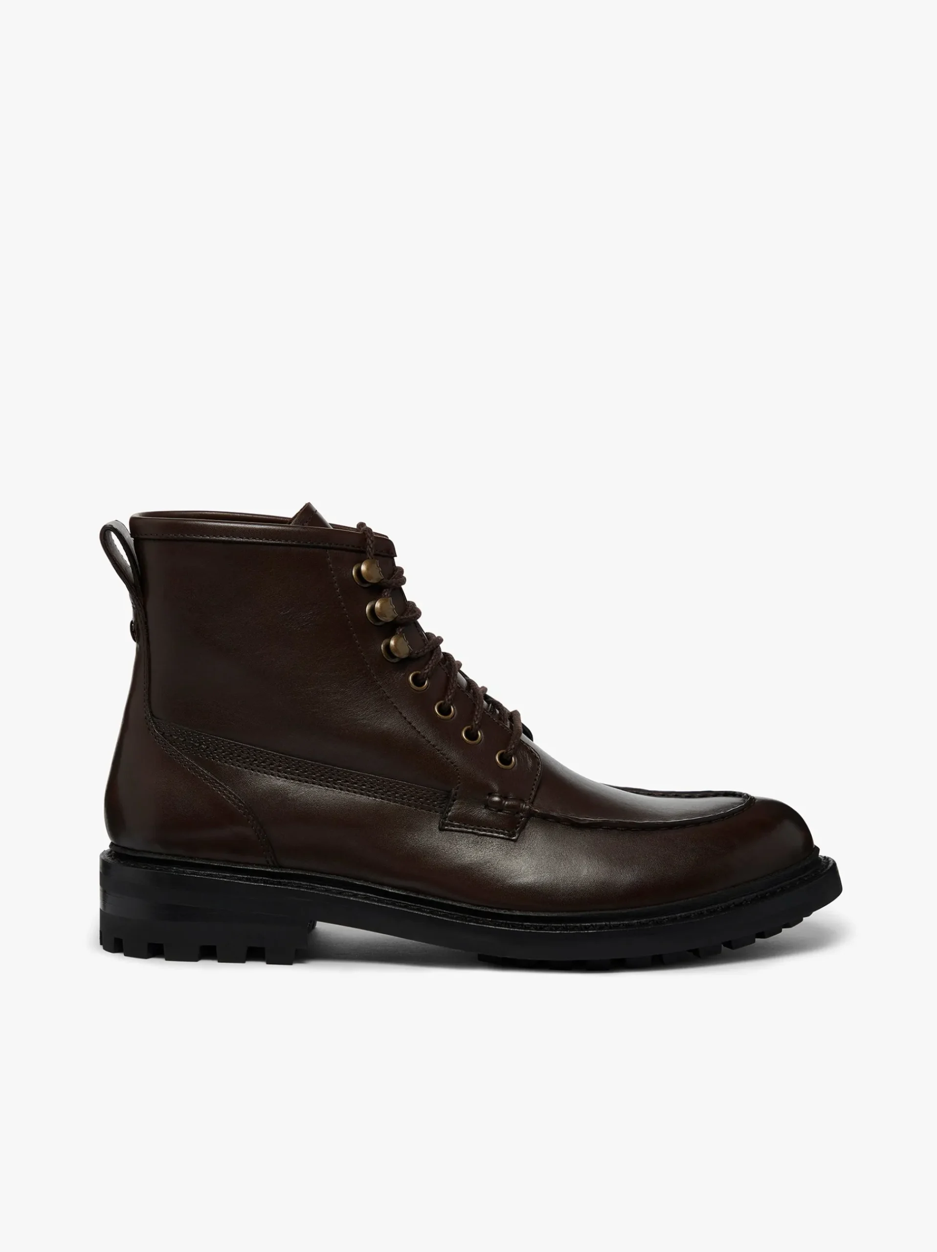 Outlet G.H.BASS Chase Moc Toe Boots Leather Chocolate