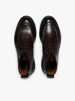 Outlet G.H.BASS Chase Moc Toe Boots Leather Chocolate