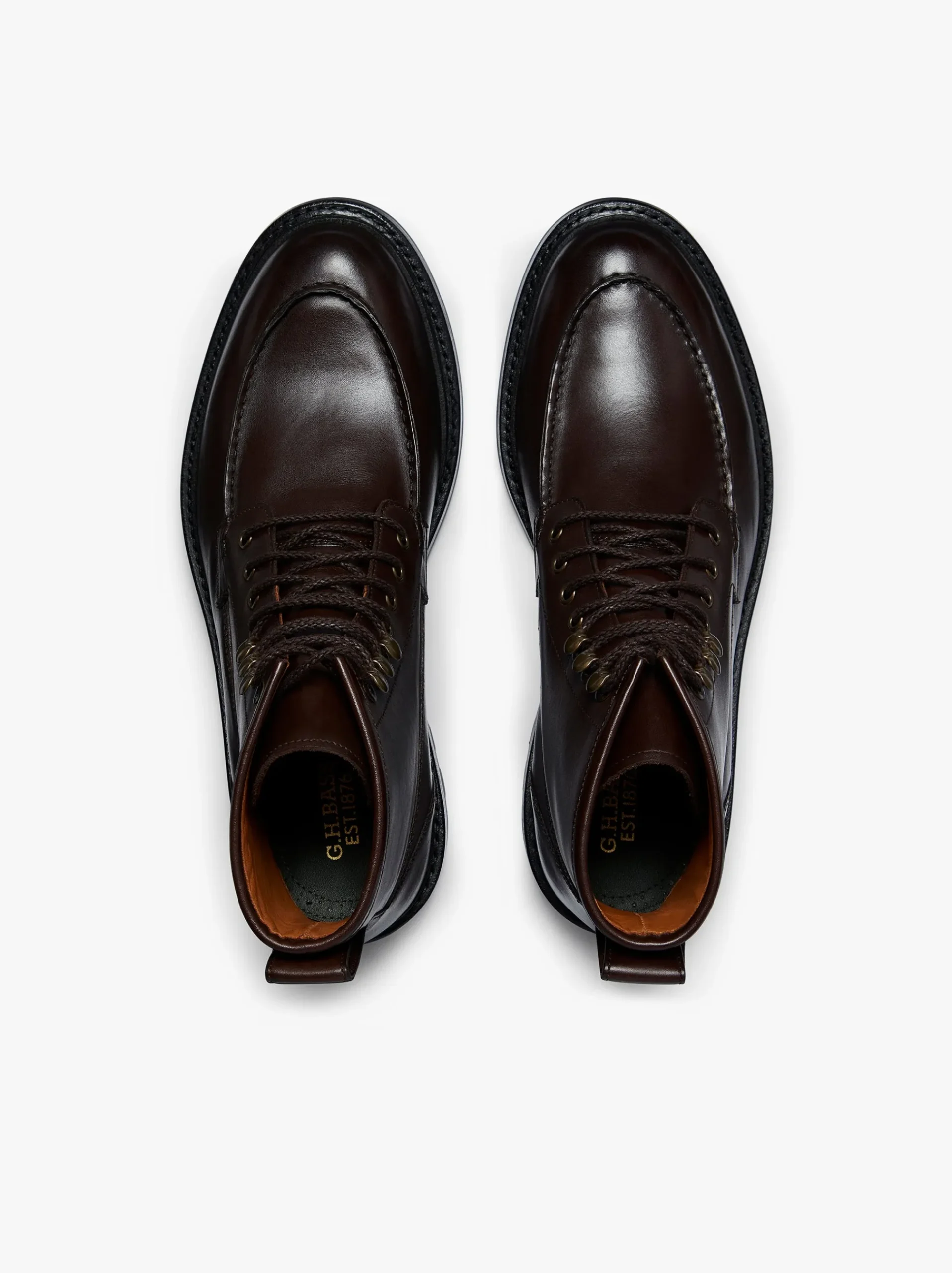 Outlet G.H.BASS Chase Moc Toe Boots Leather Chocolate