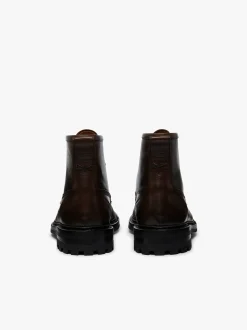 Outlet G.H.BASS Chase Moc Toe Boots Leather Chocolate