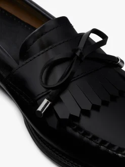 Clearance G.H.BASS Easy Weejuns Esther Bow Loafers Leather Black