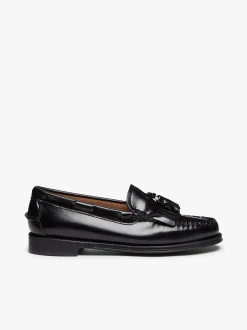 G.H.BASS Easy Weejuns Esther Kiltie Tassel Loafers Leather Black