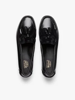 G.H.BASS Easy Weejuns Esther Kiltie Tassel Loafers Leather Black