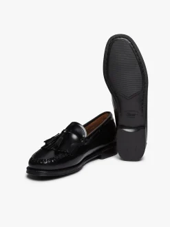 G.H.BASS Easy Weejuns Esther Kiltie Tassel Loafers Leather Black