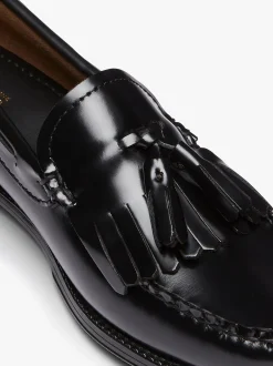 G.H.BASS Easy Weejuns Esther Kiltie Tassel Loafers Leather Black