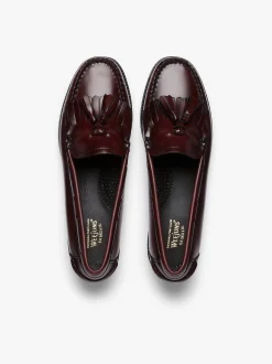 Clearance G.H.BASS Easy Weejuns Esther Kiltie Tassel Loafers Leather Wine