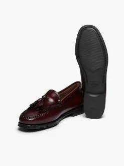 Clearance G.H.BASS Easy Weejuns Esther Kiltie Tassel Loafers Leather Wine