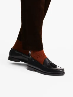 G.H.BASS Easy Weejuns Larkin Tassel Loafers Leather Black