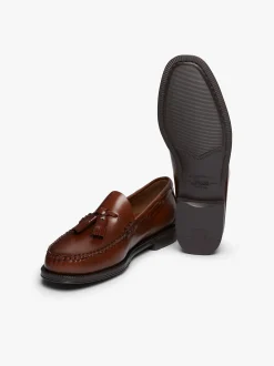 Best G.H.BASS Easy Weejuns Larkin Tassel Loafers Brown Leather Mid brown