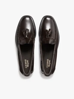 Sale G.H.BASS Easy Weejuns Larkin Tassel Loafers Chocolate leather