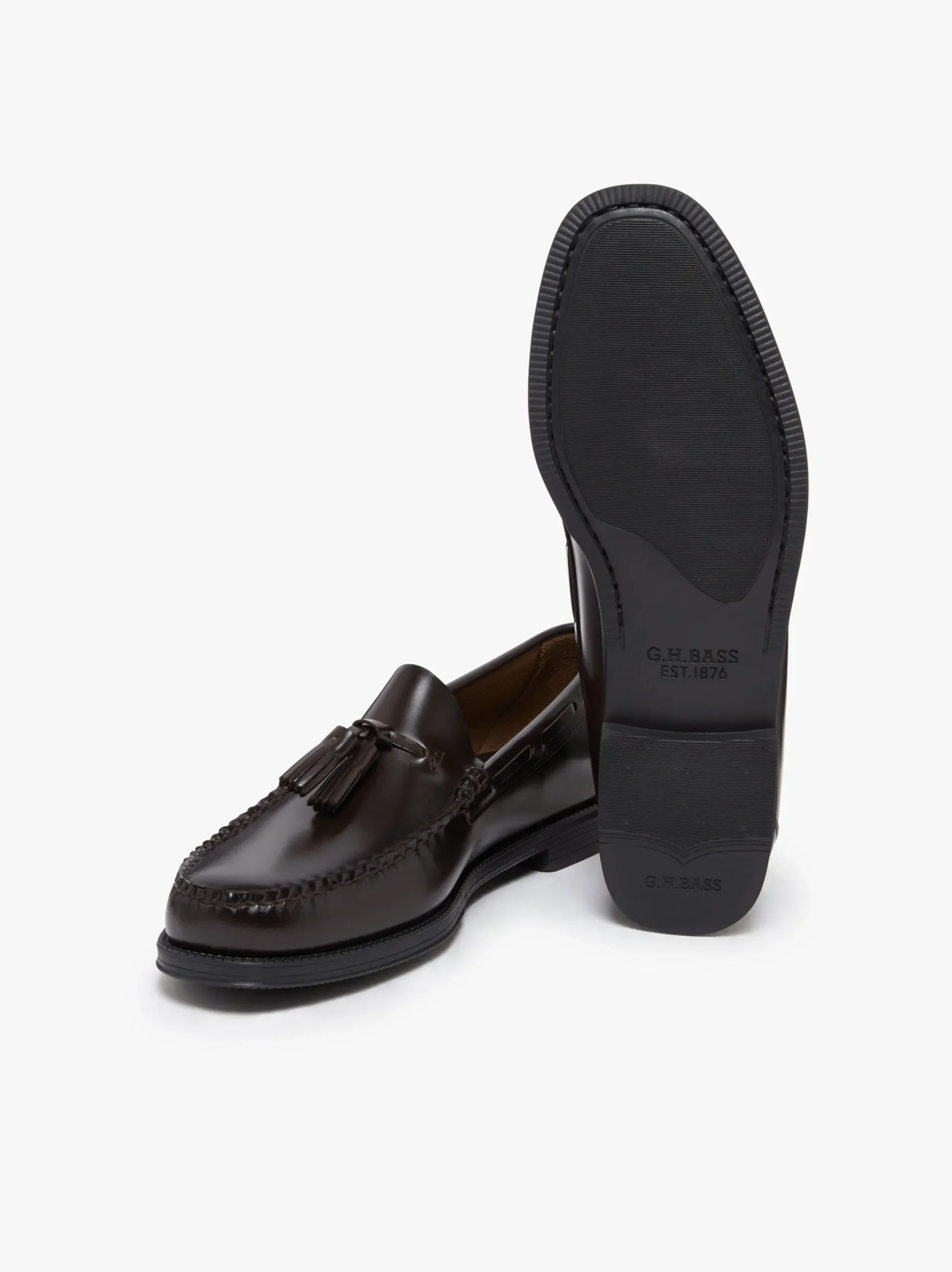 Sale G.H.BASS Easy Weejuns Larkin Tassel Loafers Chocolate leather
