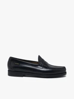 Hot G.H.BASS Easy Weejuns Larson Flag Penny Loafers Leather Black