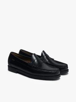 Hot G.H.BASS Easy Weejuns Larson Flag Penny Loafers Leather Black
