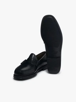 Hot G.H.BASS Easy Weejuns Larson Flag Penny Loafers Leather Black