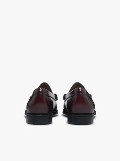 G.H.BASS Easy Weejuns Larson Flag Penny Loafers leather Wine