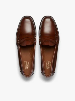 Outlet G.H.BASS Easy Weejuns Larson Penny Loafers Leather Brown