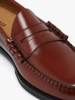 Sale G.H.BASS Easy Weejuns Larson Penny Loafers Leather Smoke Paprika