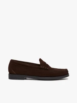 Outlet G.H.BASS Easy Weejuns Larson Penny Loafers suede Chocolate