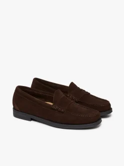 Outlet G.H.BASS Easy Weejuns Larson Penny Loafers suede Chocolate