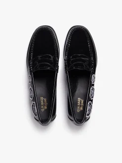 Discount G.H.BASS Easy Weejuns Penny Flora Loafers Patent Leather Black