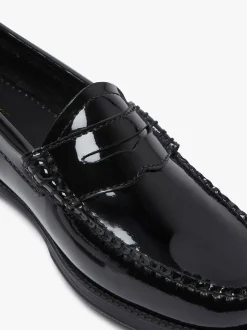 Discount G.H.BASS Easy Weejuns Penny Flora Loafers Patent Leather Black