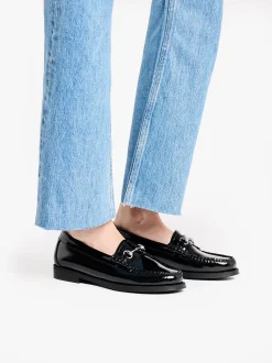 Hot G.H.BASS Easy Weejuns Penny Lianna Horsebit Loafers Black Patent Leather