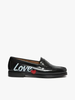 Online G.H.BASS Easy Weejuns Penny Love Note Loafers Leather Black