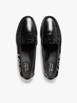 Online G.H.BASS Easy Weejuns Penny Love Note Loafers Leather Black