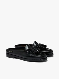 Online G.H.BASS Easy Weejuns Tetra Tassel Slides Leather Black
