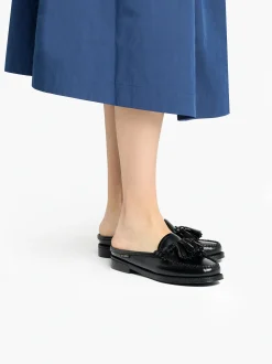 Online G.H.BASS Easy Weejuns Tetra Tassel Slides Leather Black